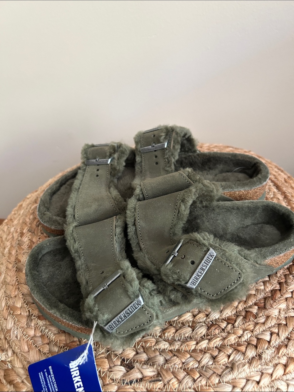 Birkenstock Arizona Shearling Sandal Thyme - Picture 3 of 8